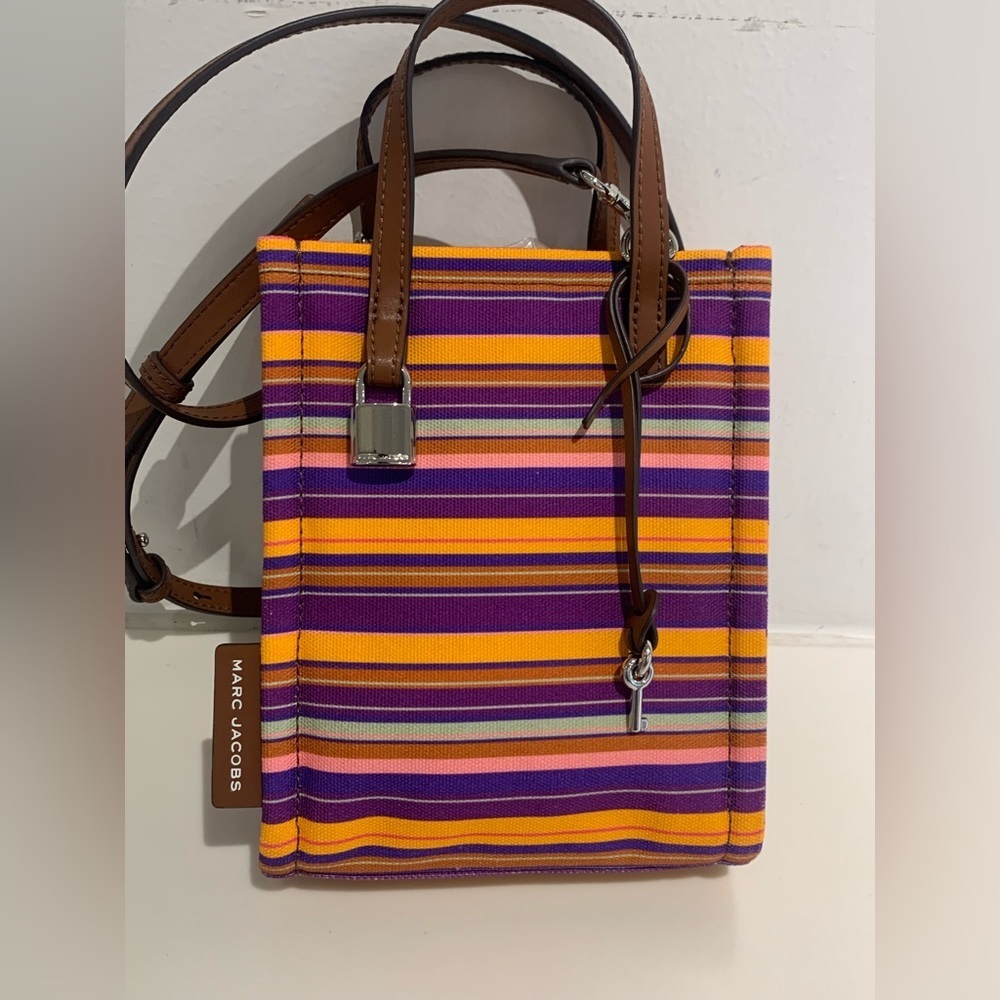 NWT Marc jacobs mini stripe fabric grind tote crossbody
